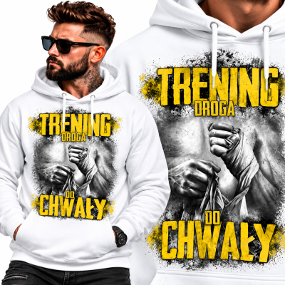 BLUZA Z KAPTUREM SPORTY WALKI  TRENING DROGA DO CHWAŁY